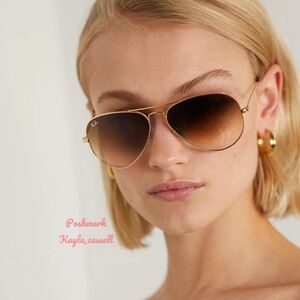 RayBan Aviator Gradient Brown Lenses RB3025 Gold Frame New